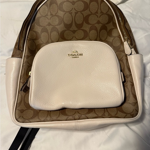 Coach Signature Brown and Cream Backpack - Picture 1 of 3